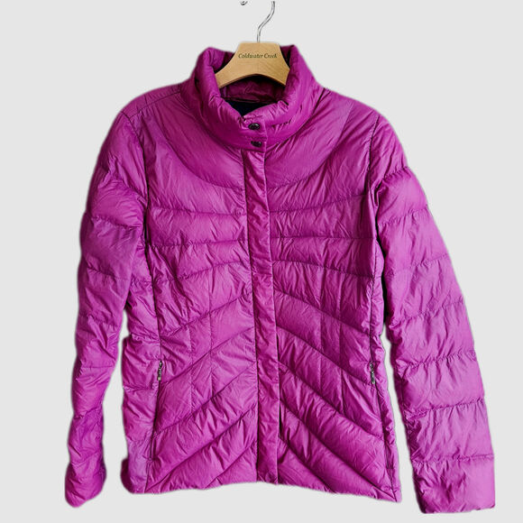 Lands End Jacket Womens M Pink Down Puffer Coat Lightweight Quilted Winter‎ - Picture 12 of 13